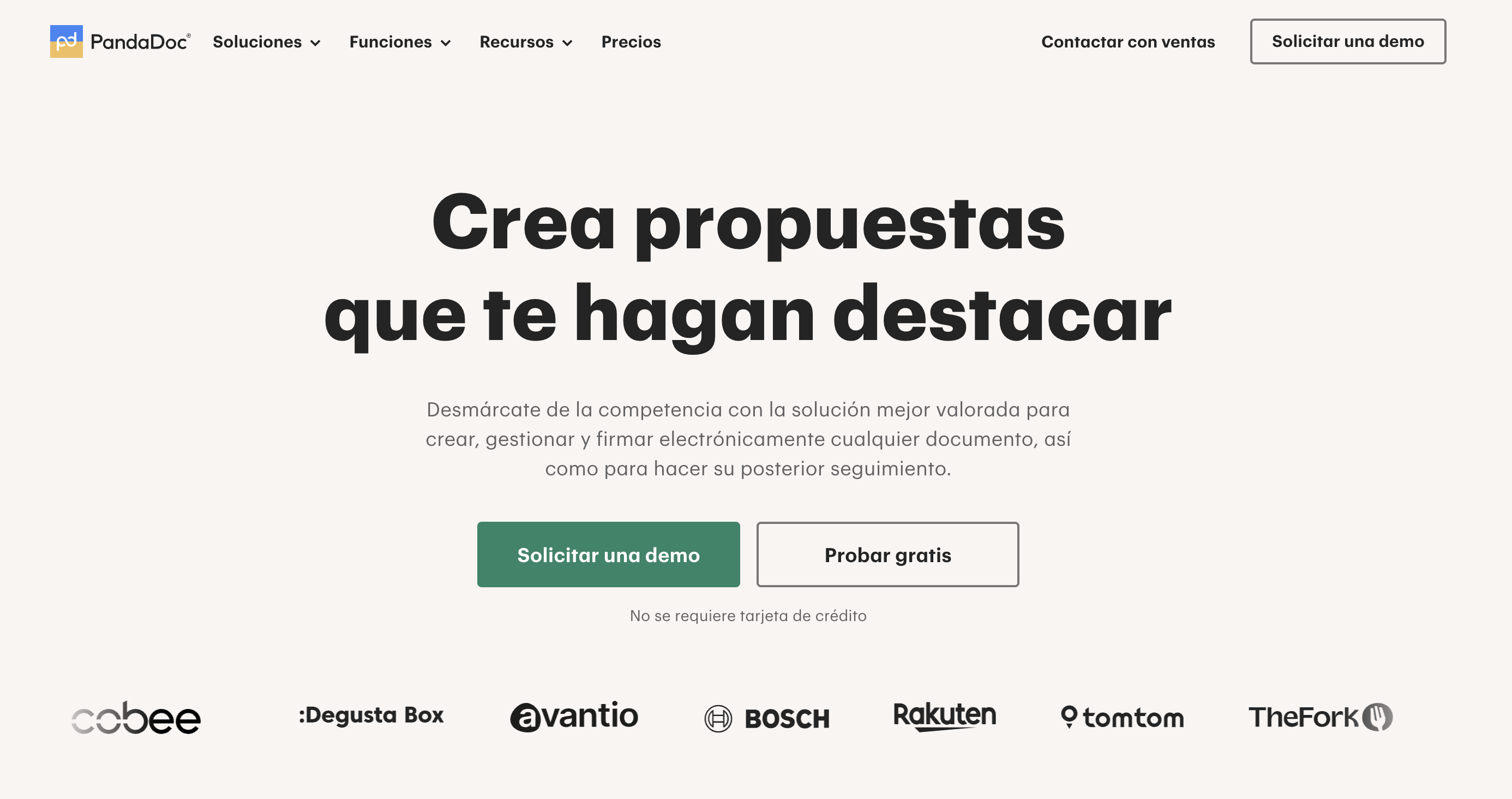 Interfaz de PandaDoc — gestión de documentos y firmas
